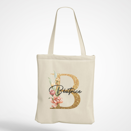 Personalized Monogram Tote Bag - Letter B