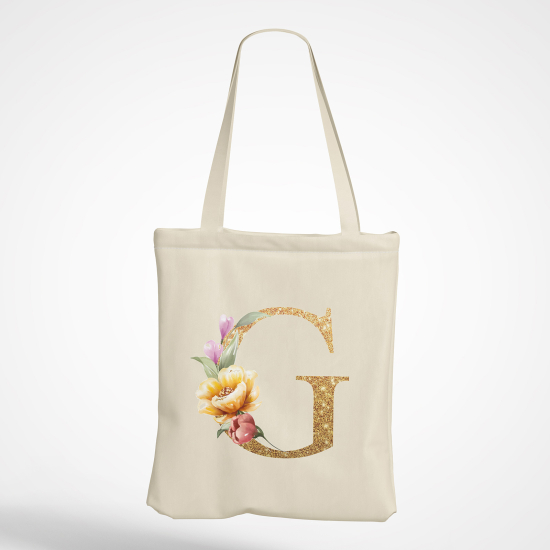 Personalized Monogram Tote Bag - Letter G