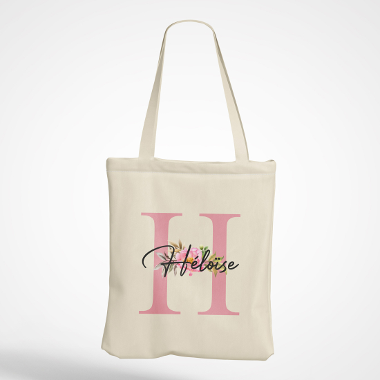 Personalized Monogram Tote Bag - Letter H