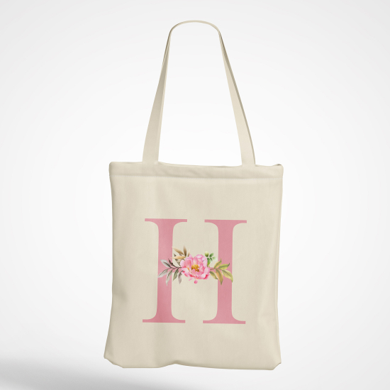 Personalized Monogram Tote Bag - Letter H