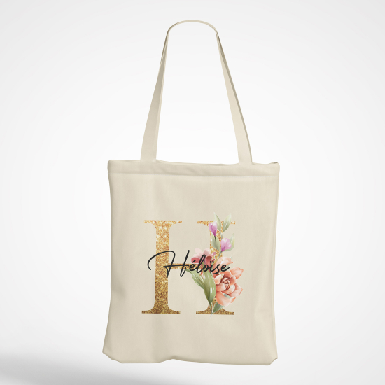 Personalized Monogram Tote Bag - Letter H