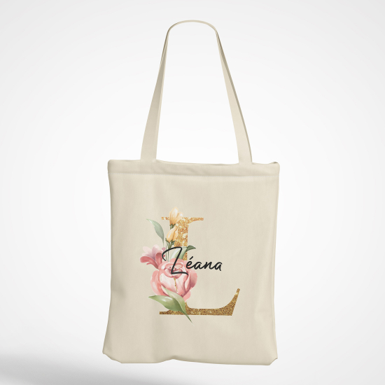 Personalized Monogram Tote Bag - Letter L