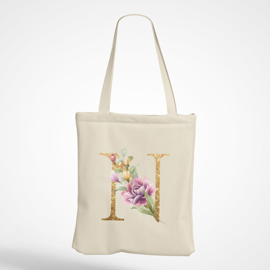 Personalized Monogram Tote Bag - Letter N