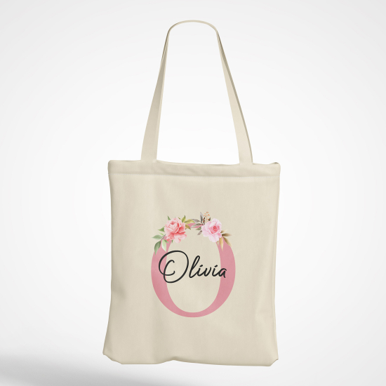 Personalized Monogram Tote Bag - Letter O