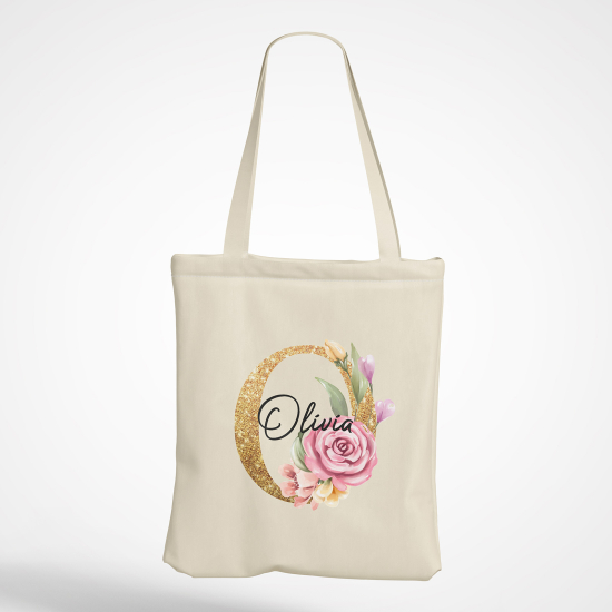 Personalized Monogram Tote Bag - Letter O