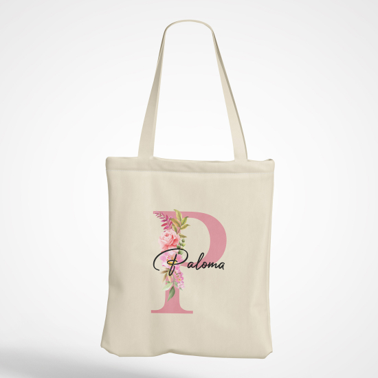 Personalized Monogram Tote Bag - Letter P