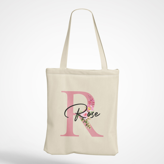 Personalized Monogram Tote Bag - Letter R