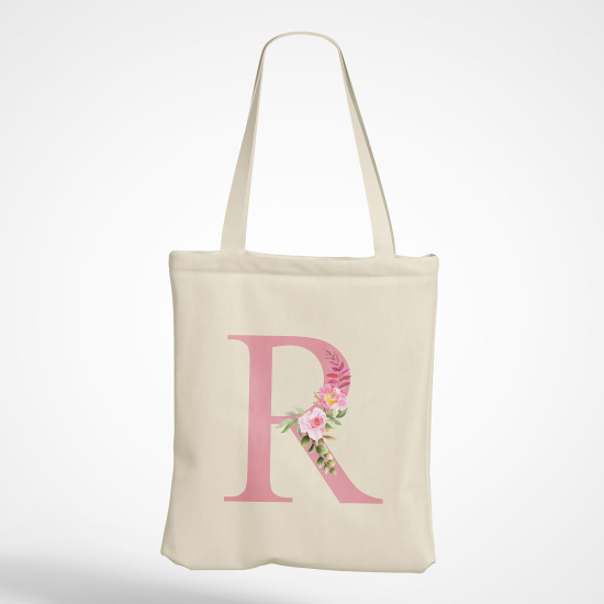 Personalized Monogram Tote Bag - Letter R