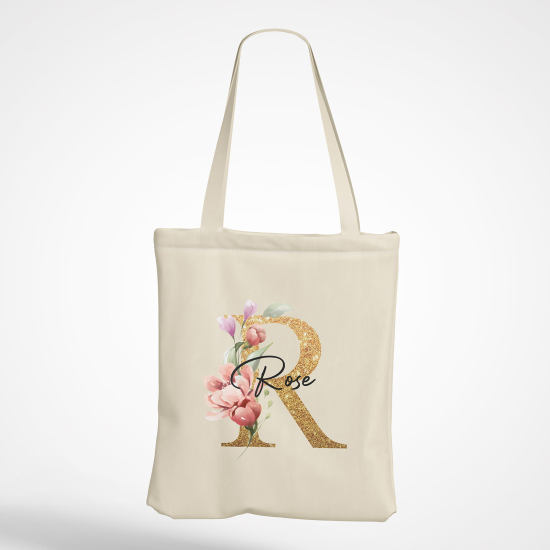 Personalized Monogram Tote Bag - Letter R