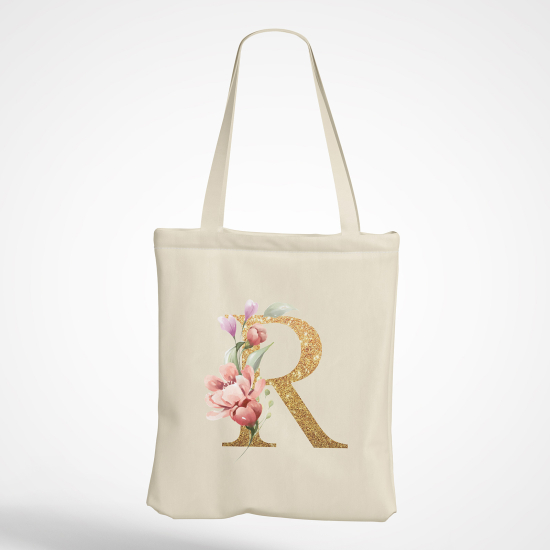 Personalized Monogram Tote Bag - Letter R