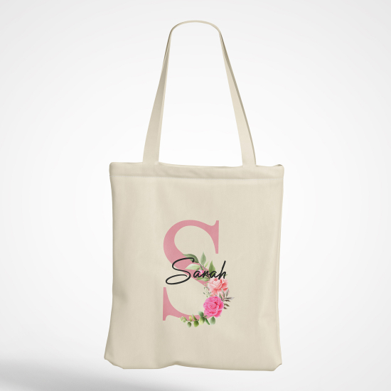 Personalized Monogram Tote Bag - Letter S