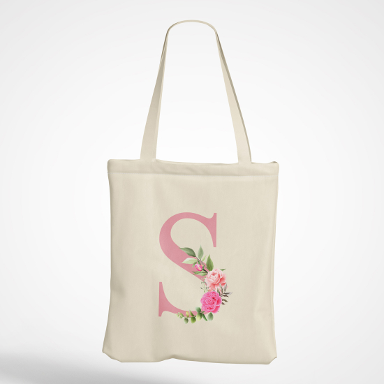 Personalized Monogram Tote Bag - Letter S