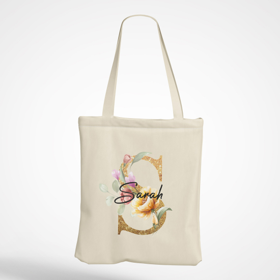 Personalized Monogram Tote Bag - Letter S