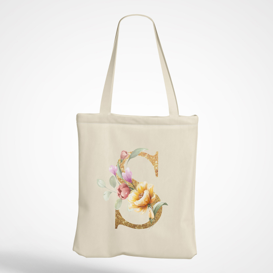 Personalized Monogram Tote Bag - Letter S