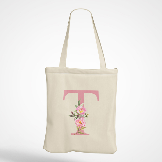 Personalized Monogram Tote Bag - Letter T