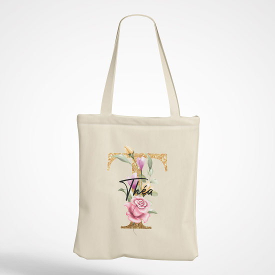 Personalized Monogram Tote Bag - Letter T