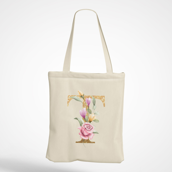 Personalized Monogram Tote Bag - Letter T