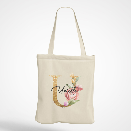 Personalized Monogram Tote Bag - Letter U