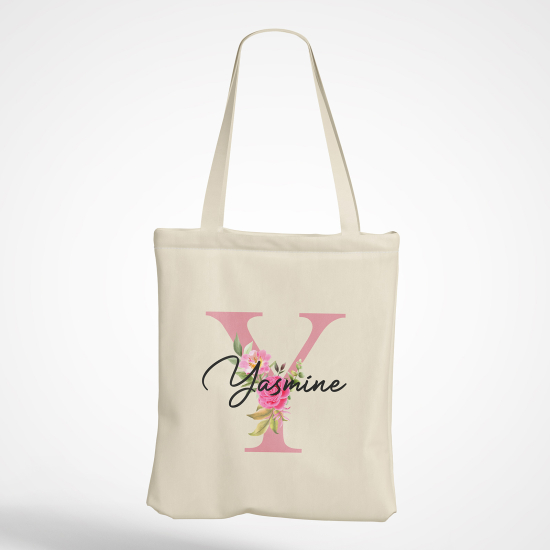 Personalized Monogram Tote Bag - Letter Y