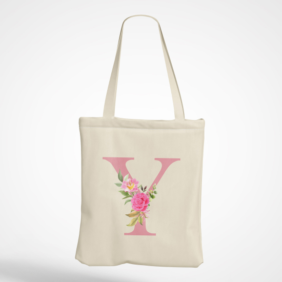 Personalized Monogram Tote Bag - Letter Y