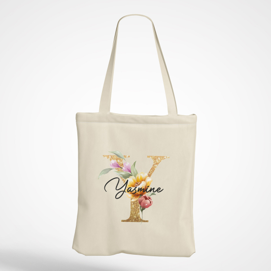 Personalized Monogram Tote Bag - Letter Y