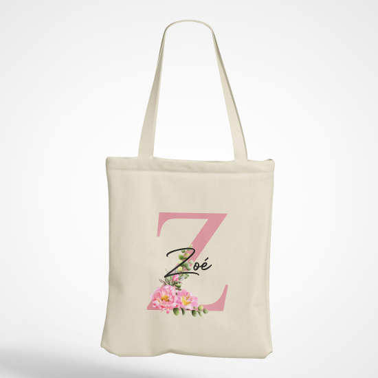 Personalized Monogram Tote Bag - Letter Z