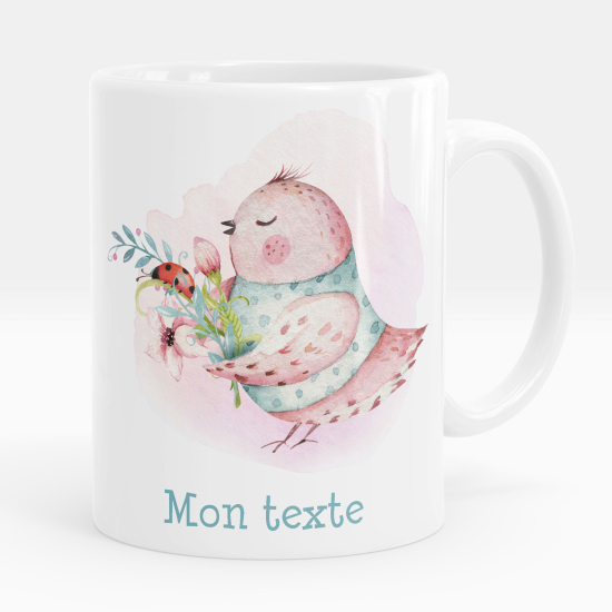 Personalized Mug - Bird flowers