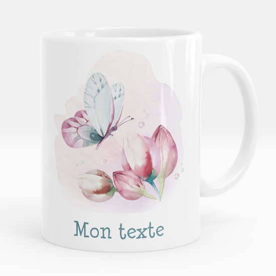 Personalized Mug - Butterfly flowers