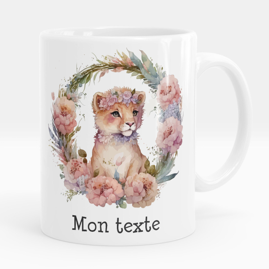 Personalized Mug - Cat flowers