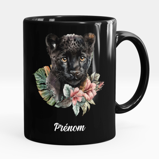 Personalized Mug - Full Black - Baby panther