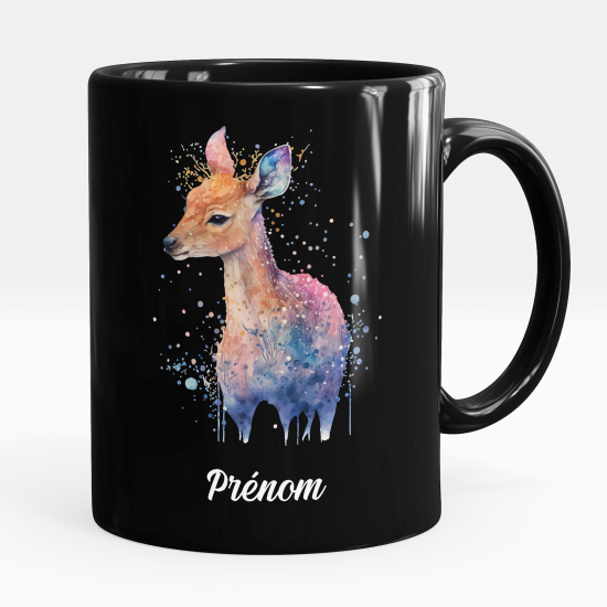 Personalized Mug - Full Black - Fawn