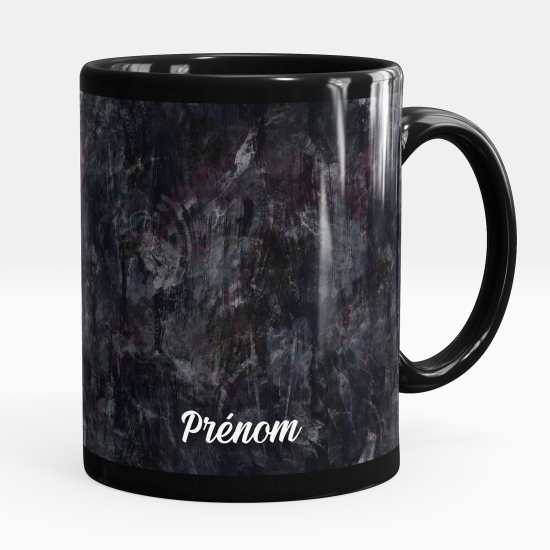 Personalized Mug - Full Black - Flowers