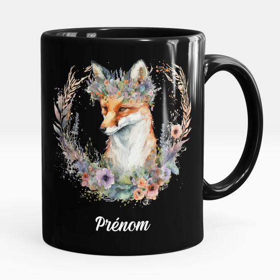 Personalized Mug - Full Black - Fox