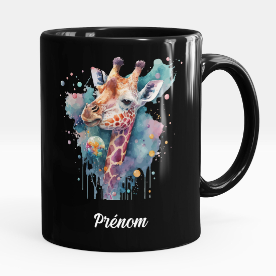 Personalized Mug - Full Black - Giraffe