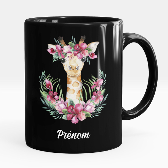 Personalized Mug - Full Black - Giraffe