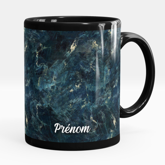 Personalized Mug - Full Black - Marbled effect