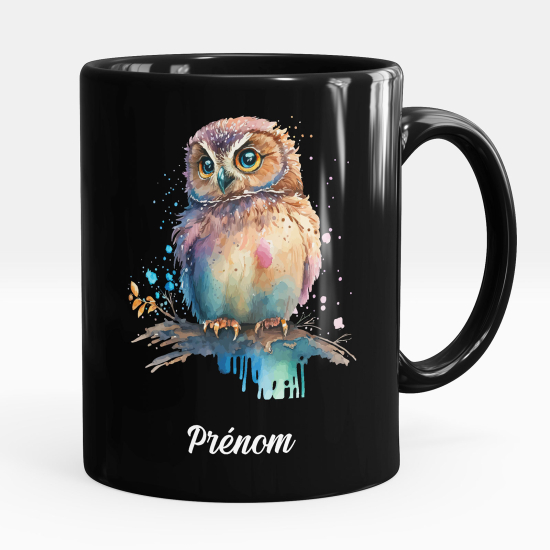 Personalized Mug - Full Black - Owl