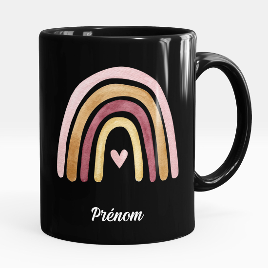 Personalized Mug - Full Black - Rainbow