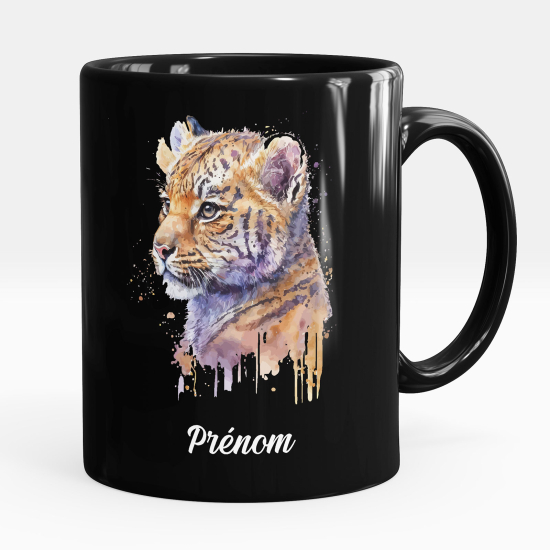 Personalized Mug - Full Black - Tiger