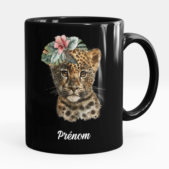 Personalized Mug - Full Black - Tiger