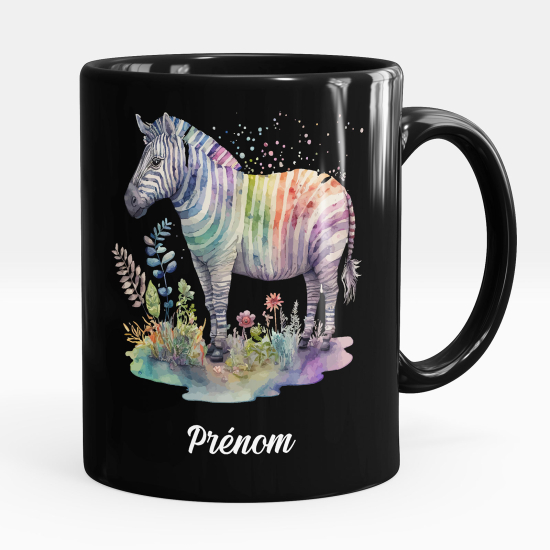 Personalized Mug - Full Black - Zebra