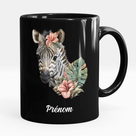 Personalized Mug - Full Black - Zebra