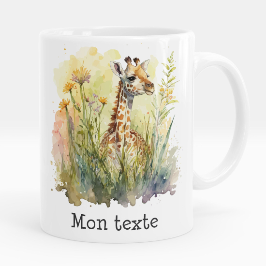 Personalized Mug - Giraffe flowers