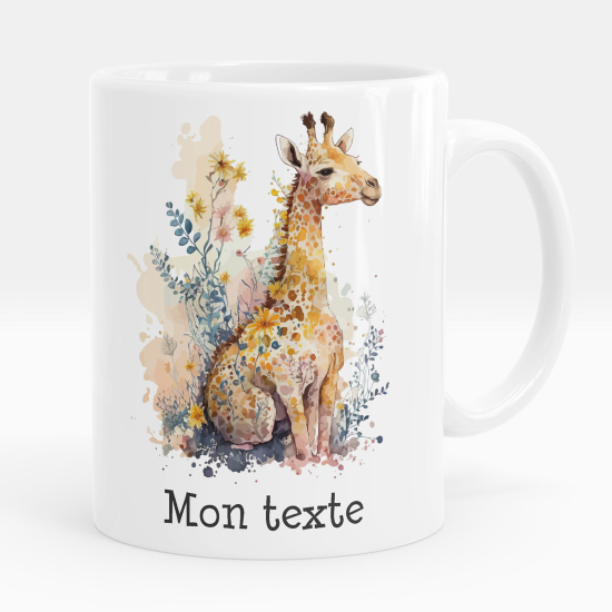 Personalized Mug - Giraffe flowers