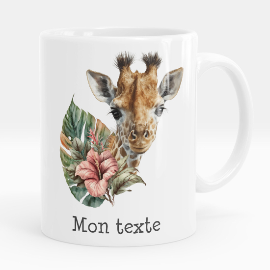 Personalized Mug - Giraffe flowers