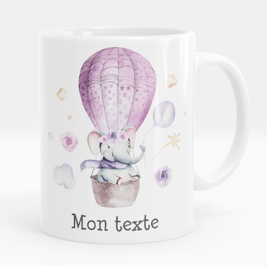 Personalized Mug - Hot air balloon elephant