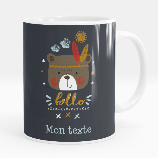 Personalized Mug - Indian bear hello