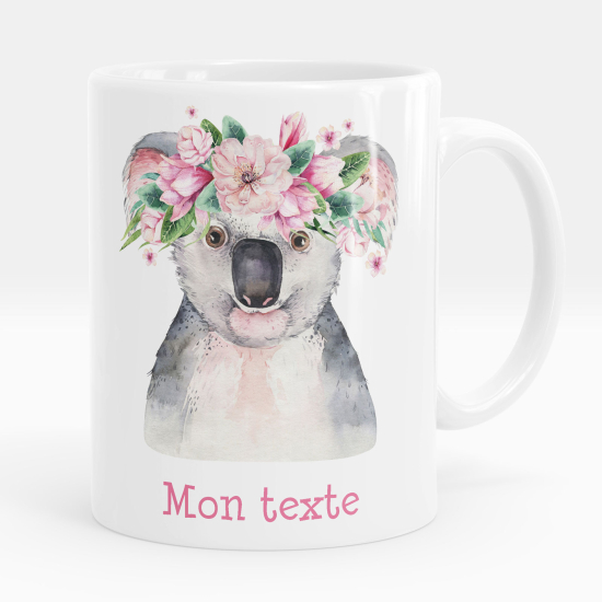 Personalized Mug - Koala flowers