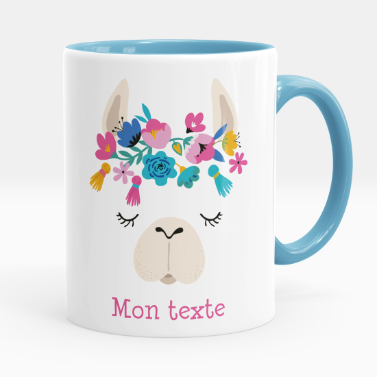 Personalized Mug - Lama flowers