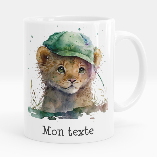 Personalized Mug - Lion cub with cap